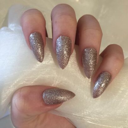 Champagne Glitter Nails