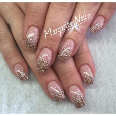 Champagne Glitter Nails