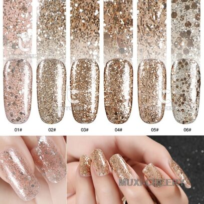 Champagne Glitter Nails