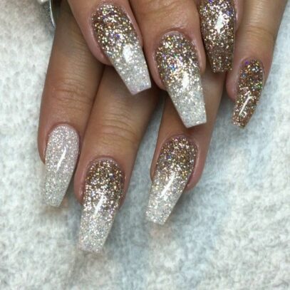 Champagne Glitter Nails