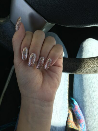 Champagne Glitter Nails