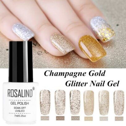 Champagne Glitter Nails