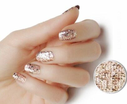 Champagne Glitter Nails