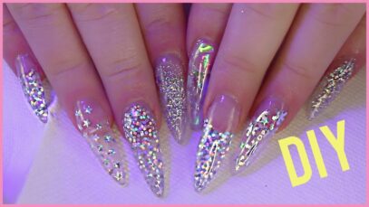 Clear Glitter Nails