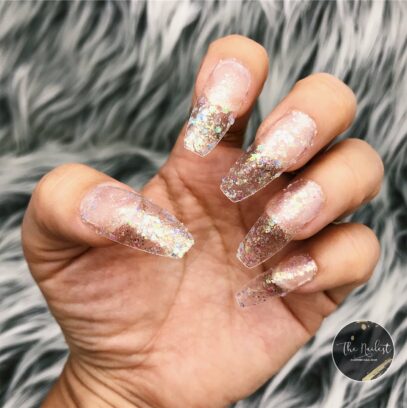 Clear Glitter Nails
