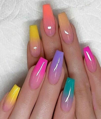 Colored Ombre Nails