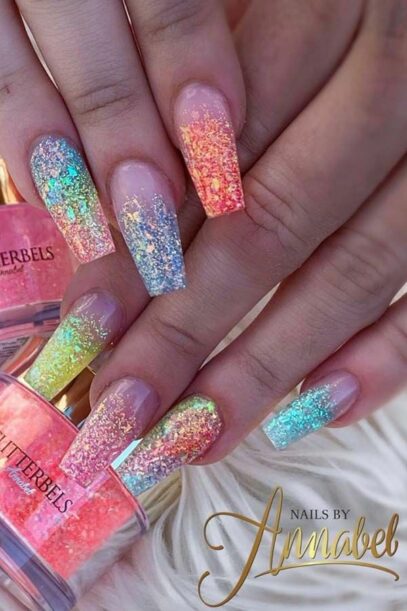 Colorful Glitter Nails