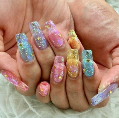 Colorful Glitter Nails