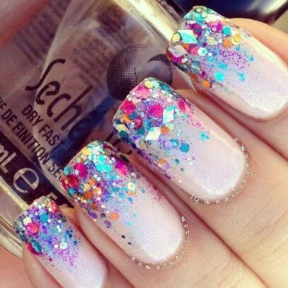 Colorful Glitter Nails