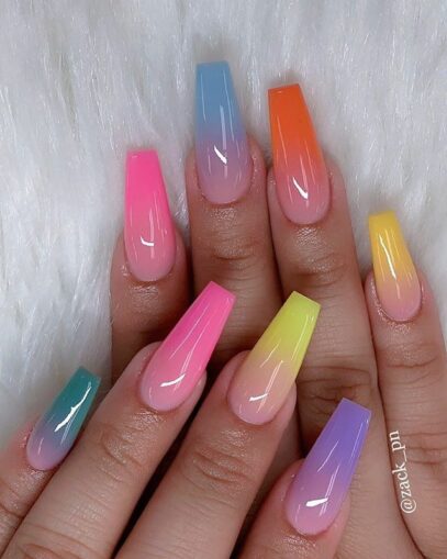 Coloured Ombre Nails