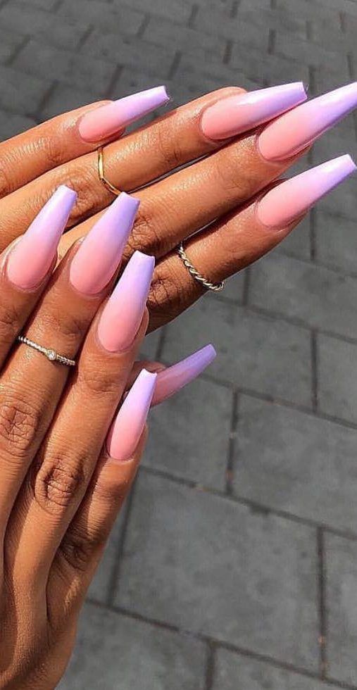 Coloured Ombre Nails