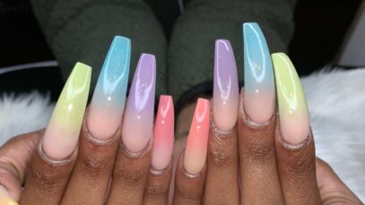 Coloured Ombre Nails