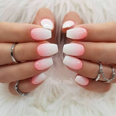 Coral Ombre Nails