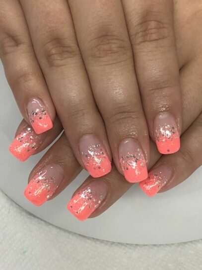 Coral Ombre Nails