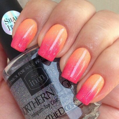 Coral Ombre Nails