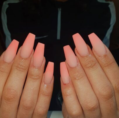 Coral Ombre Nails