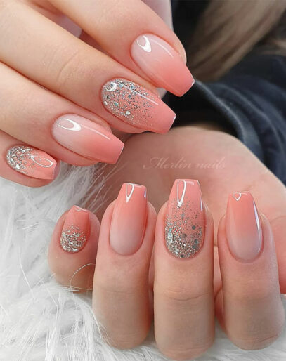 Coral Ombre Nails