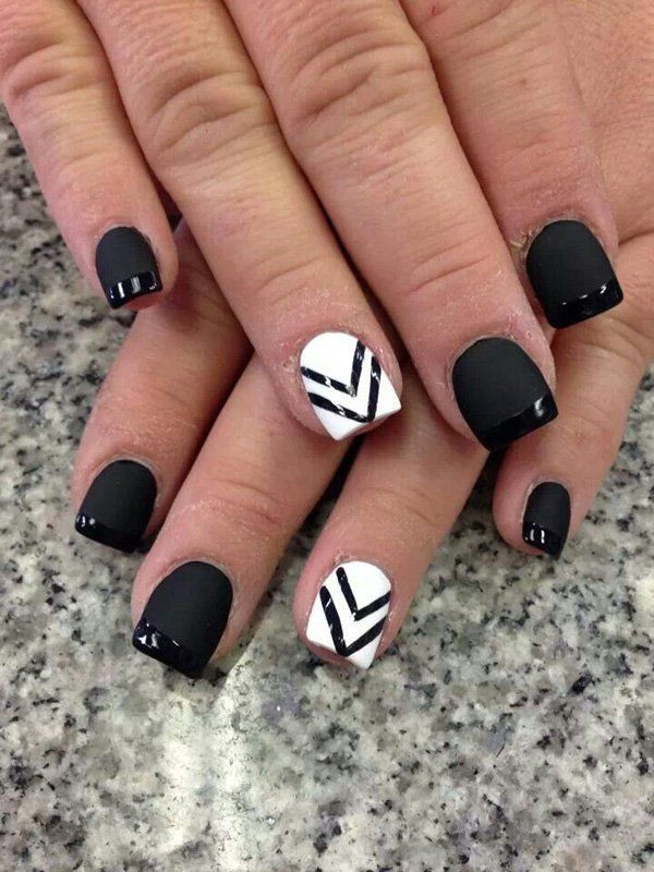 Cute Black And White Nails