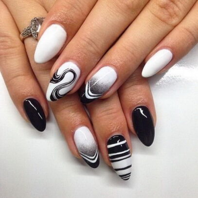 Cute Black And White Nails