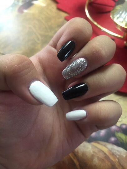 Cute Black And White Nails