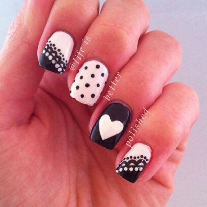 Cute Black And White Nails
