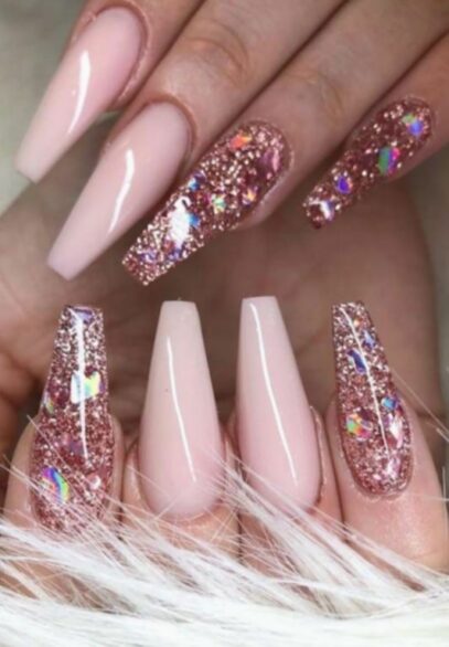 Cute Glitter Nails