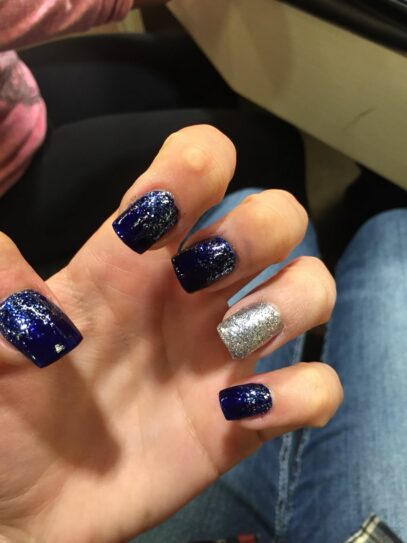 Dark Blue Prom Nails