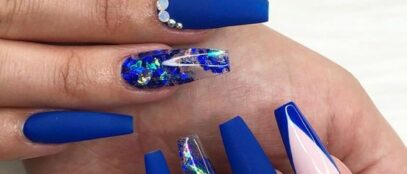 Dark Blue Prom Nails