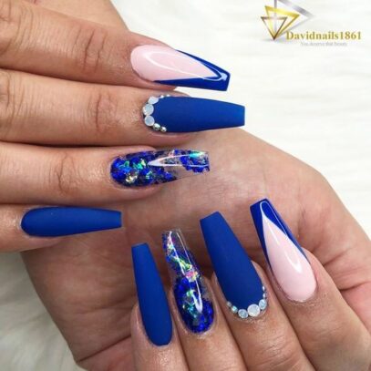 Dark Blue Prom Nails