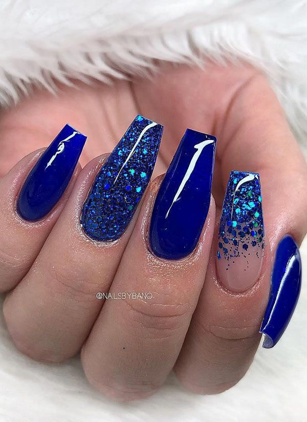 Dark Blue Prom Nails