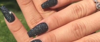 Dark Glitter Nails