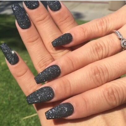 Dark Glitter Nails