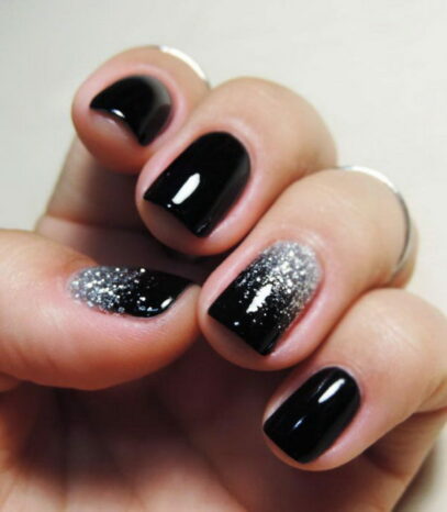 Dark Glitter Nails