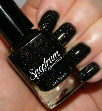 Dark Glitter Nails