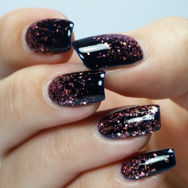 Dark Glitter Nails