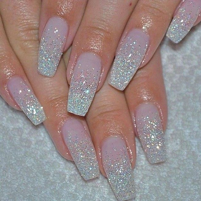 French Glitter Nails