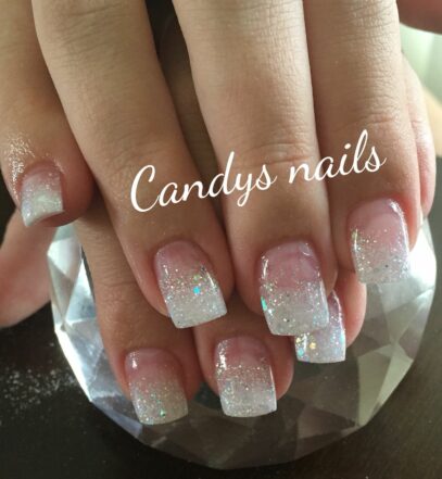 French Tip Glitter Nails