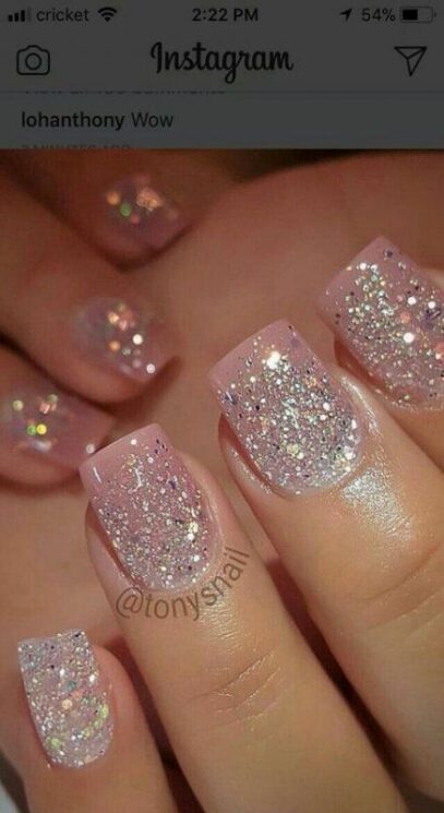 Glitter Nails Short