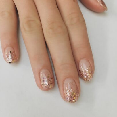Gold Glitter Nails