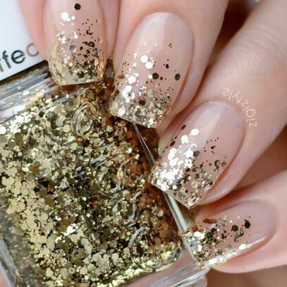 Gold Glitter Nails