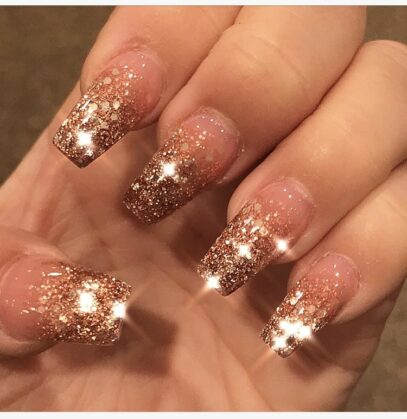 Gold Ombre Nails