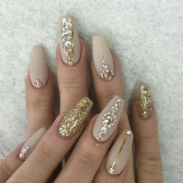 Gold Prom Nails