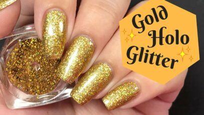 Golden Glitter Nails