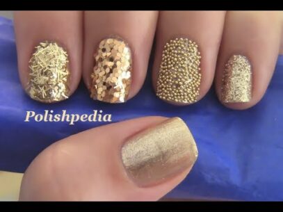 Golden Glitter Nails