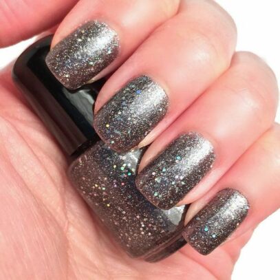 Gray Glitter Nails