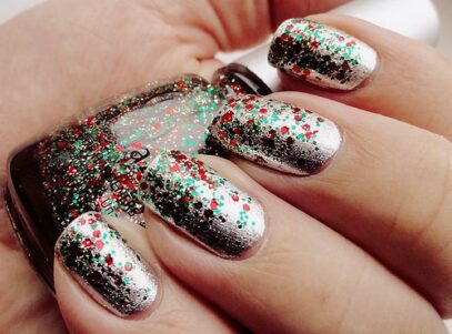 Green Glitter Nails