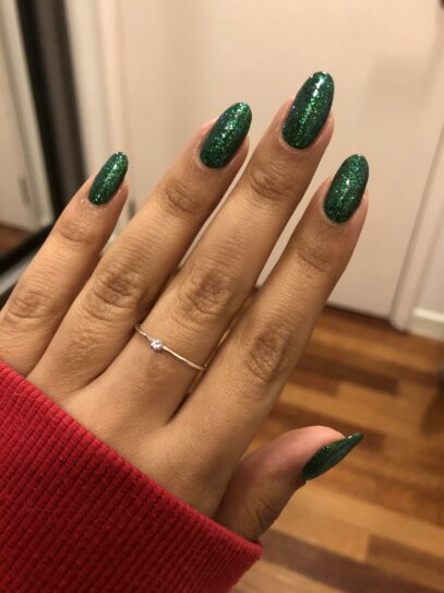 Green Glitter Nails
