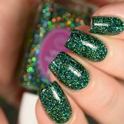 Green Glitter Nails