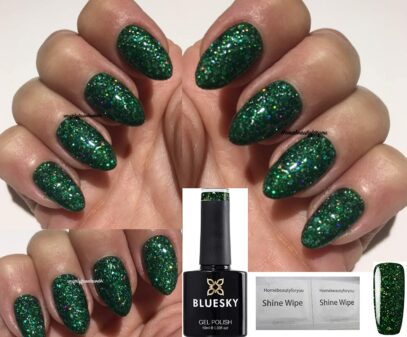 Green Glitter Nails
