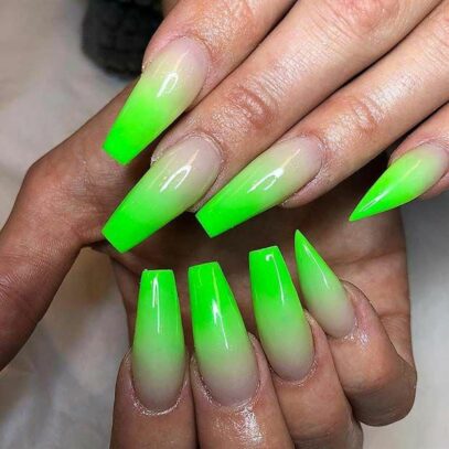Green Ombre Nails